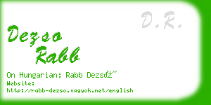 dezso rabb business card